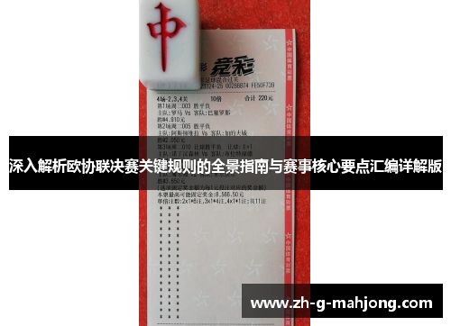 深入解析欧协联决赛关键规则的全景指南与赛事核心要点汇编详解版